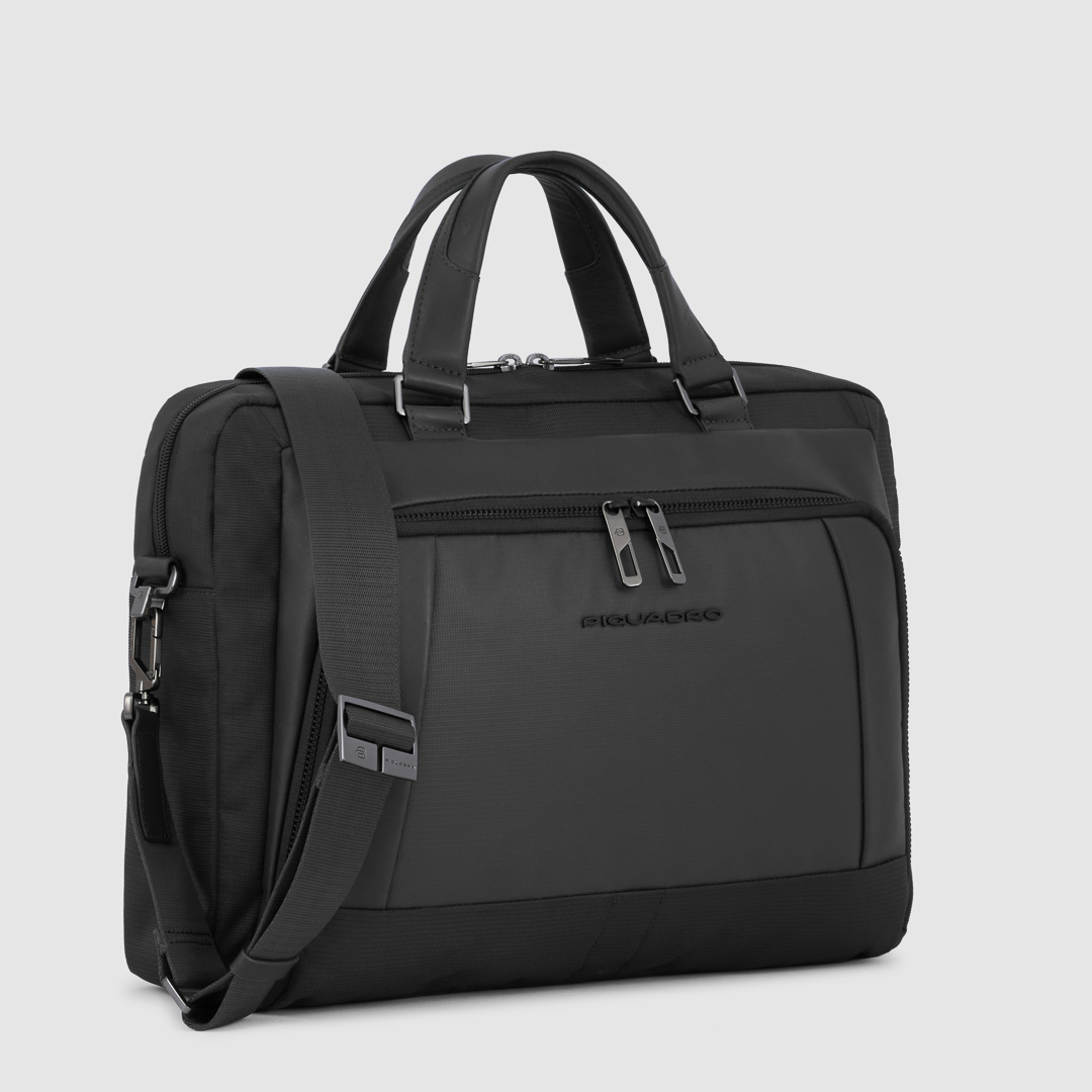 CA6018W120 - Piquadro - Cartella in pelle e tessuto 2 manici comparto PC14'' - Cartoleria Rossi - Idee regalo dal 1927 - Mantova -1